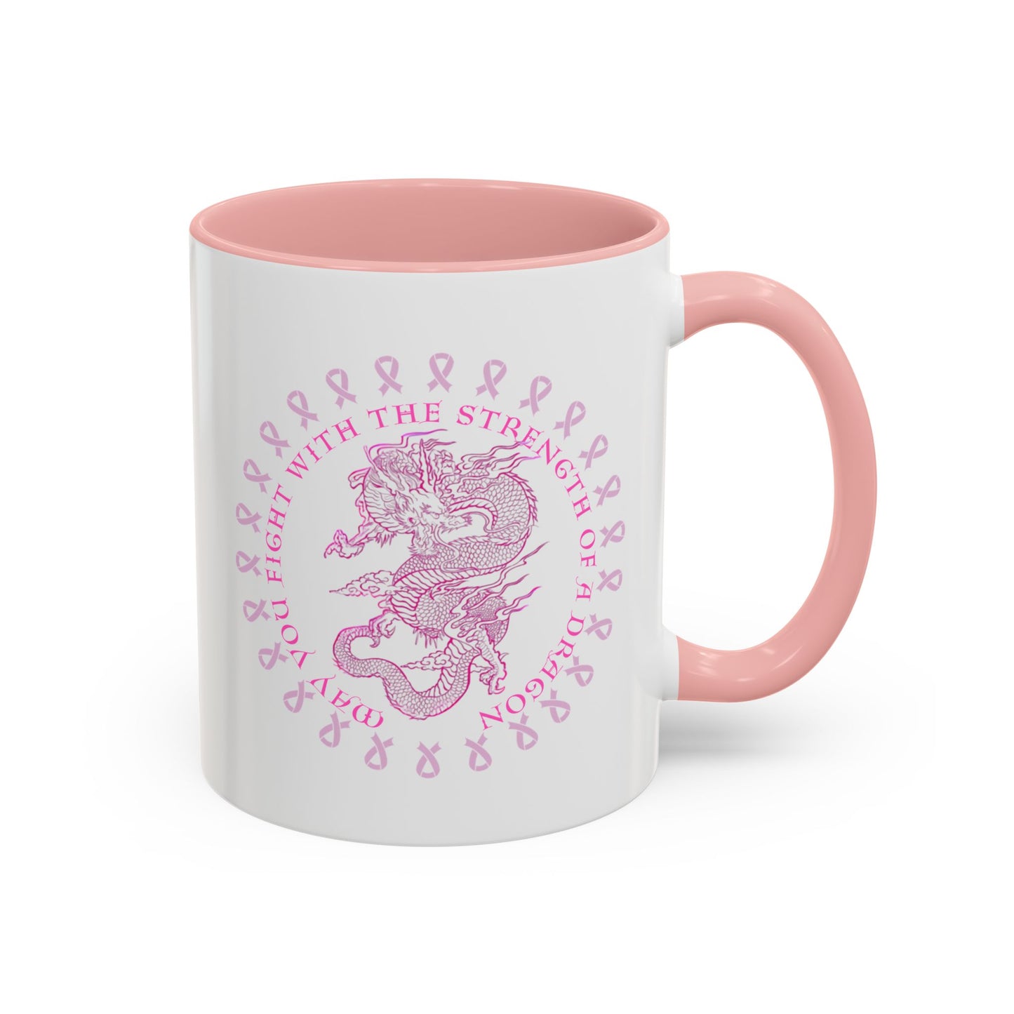 Dragon Strength - Mug, 11oz and 15oz, Pink design 3 COLORS Black, Light Blue, Purple