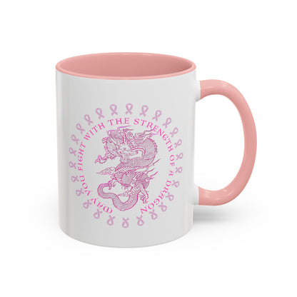 Dragon Strength - Mug, 11oz and 15oz, Pink design 3 COLORS Black, Light Blue, Purple