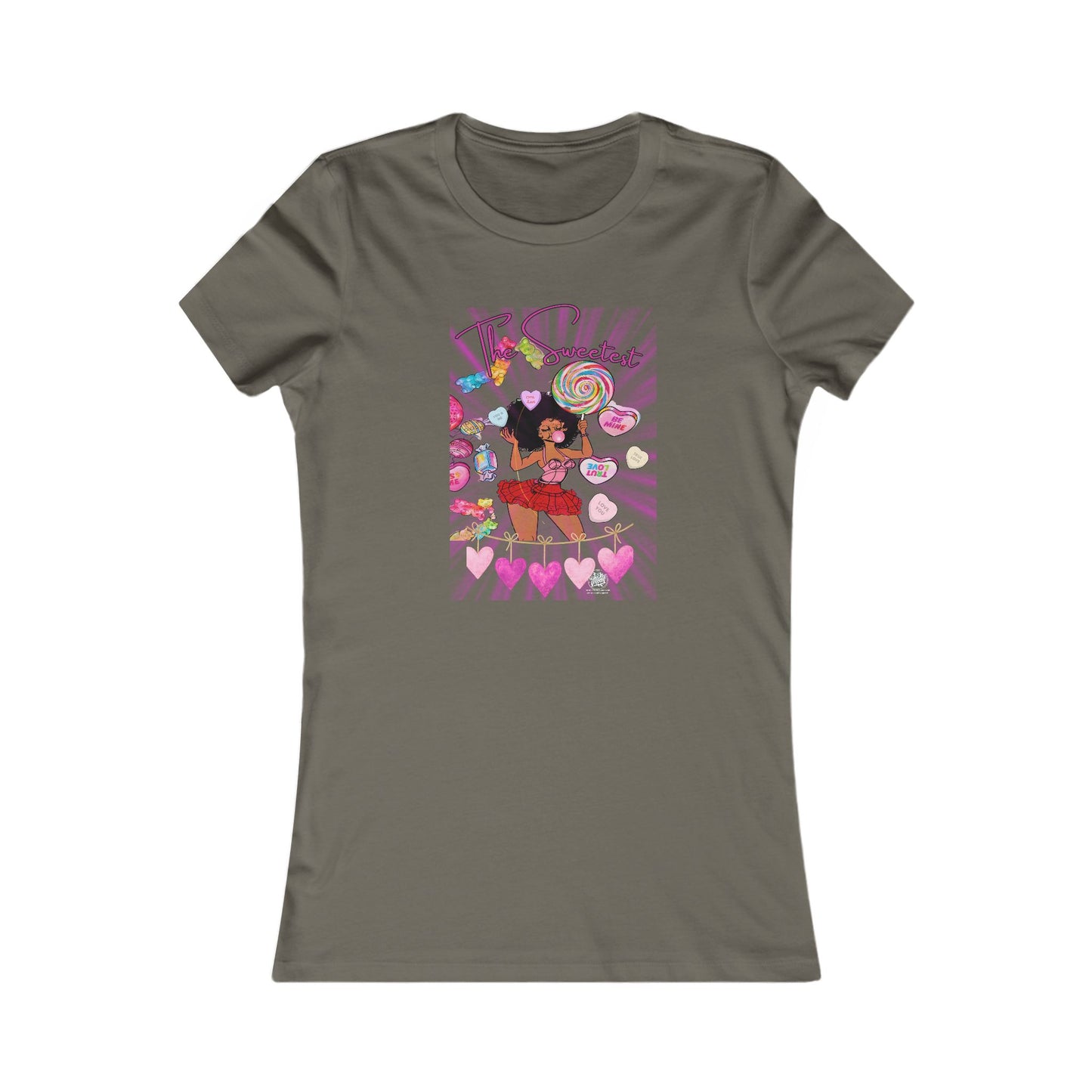 Candy Girl Tattoo Design - 6 colors in Slim Fit Favorite Women’s Tee