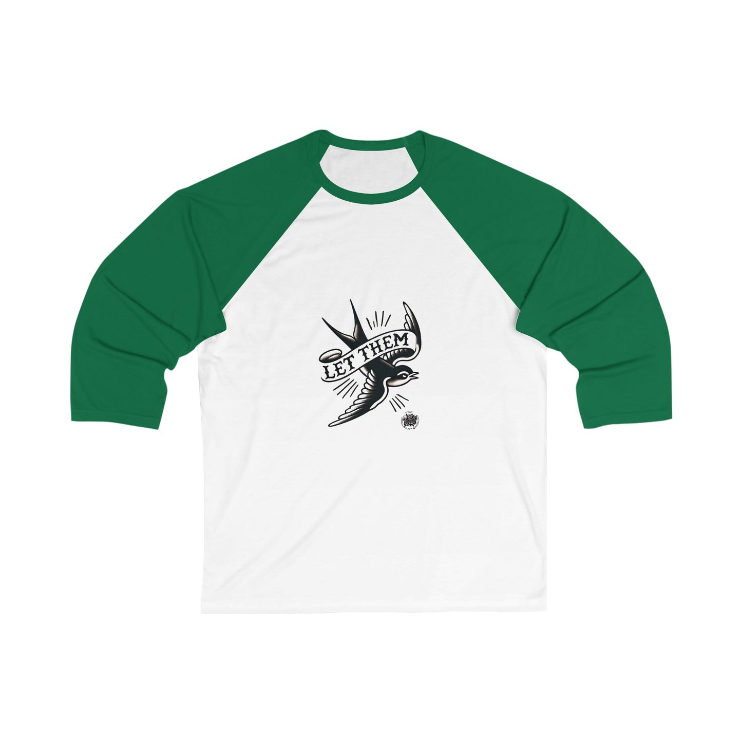 Let Them Bird Tattoo Baseball Tee — 3/4 Sleeve Shirt