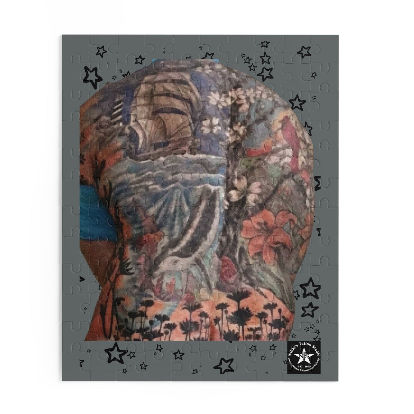 Nikki's Tattoo Studio Collection - Puzzle Game:  Back Tattoo SIZES: 14" x 11", 10" x 8" or 16" x 20"