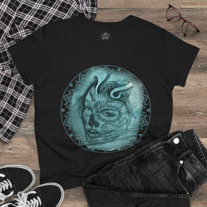 Beautiful Face Tattoo Artwork - Pre-Shrunk, semi-fitted silhouette tshirt