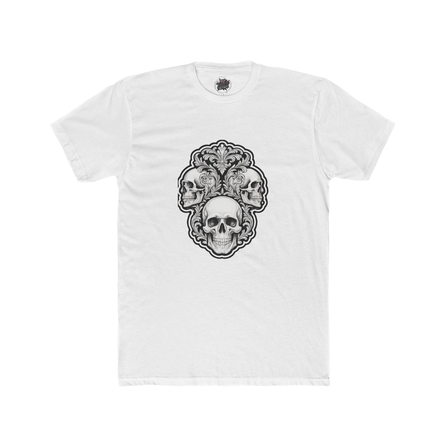 Skulls Filigree Crew Tee — Unisex Cotton Skull Filigree T-Shirt
