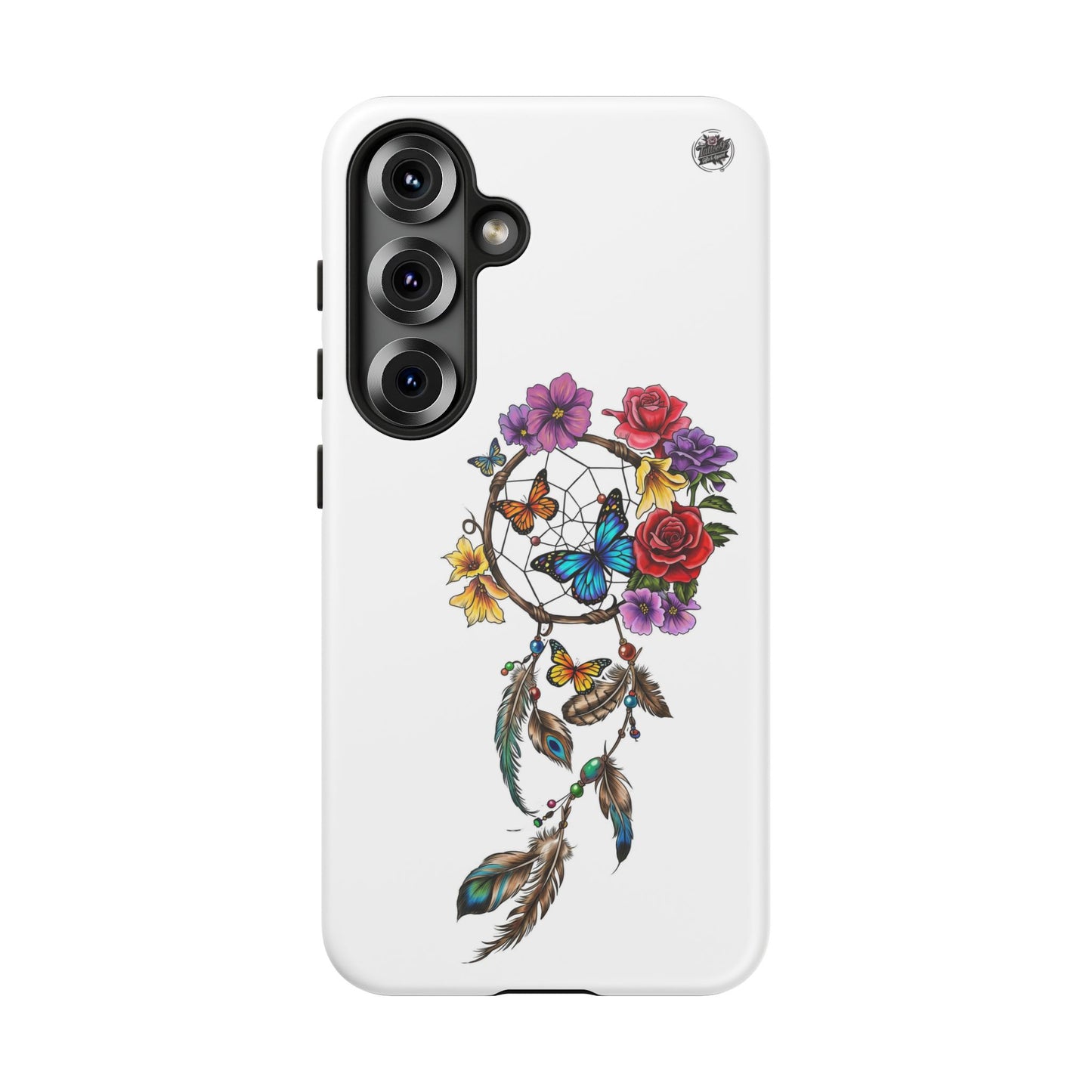 Dreamcatcher &  Butterflies White — Tough Galaxy S10-S25 Series Protective Cover
