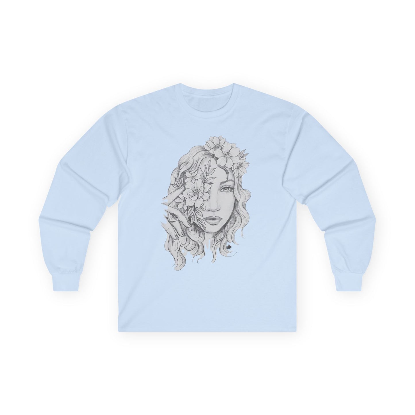 Flower Child Tattoo Artwork - Long Sleeve Ultra Cotton T-Shirt