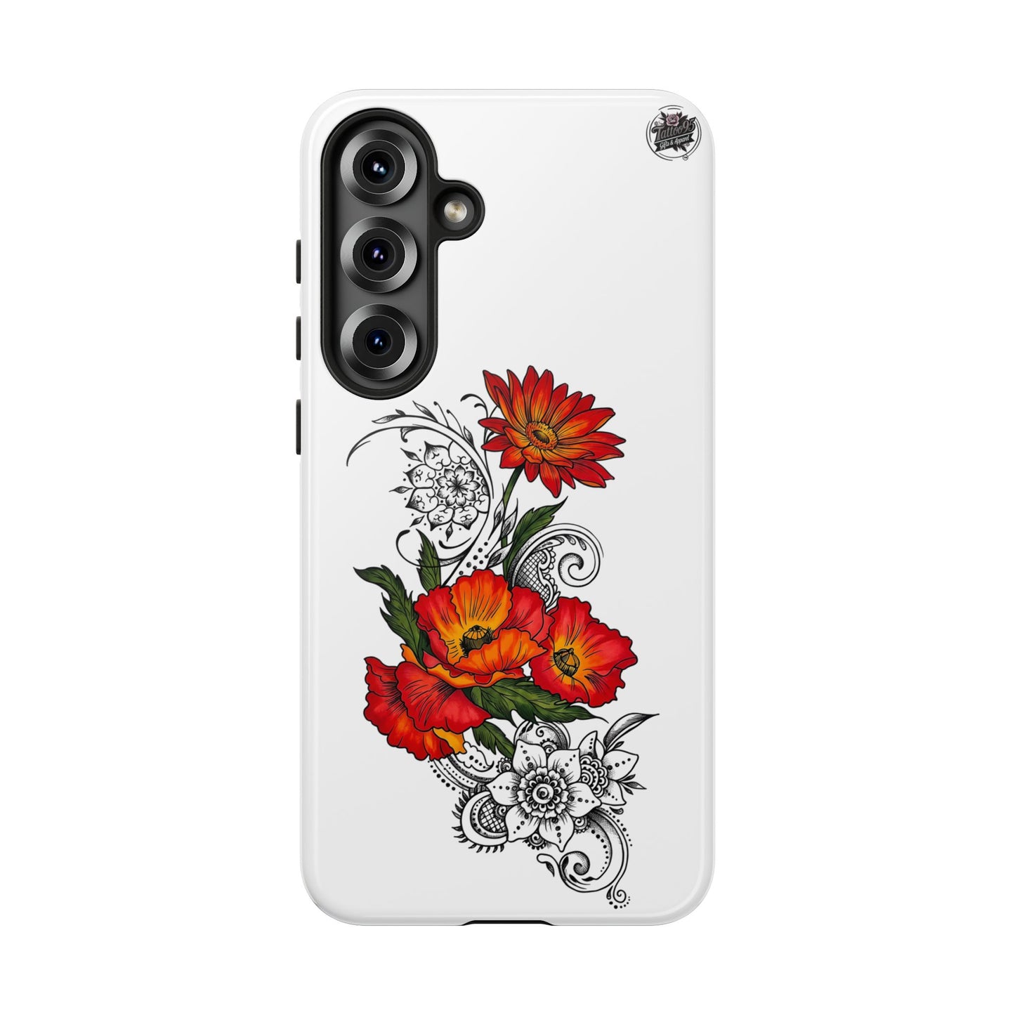 Floral Red Poppy - Tough Galaxy Phone Case Series S10-S25 Series