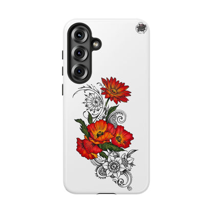 Floral Red Poppy - Tough Galaxy Phone Case Series S10-S25 Series