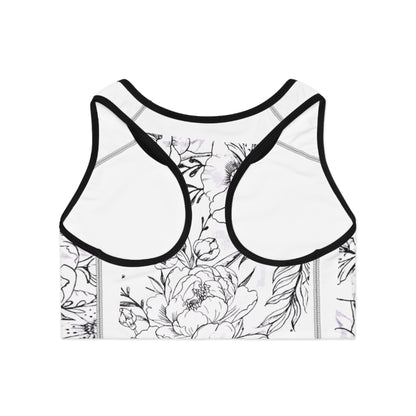 Peonies Tattoo Artwork - Sports Bra