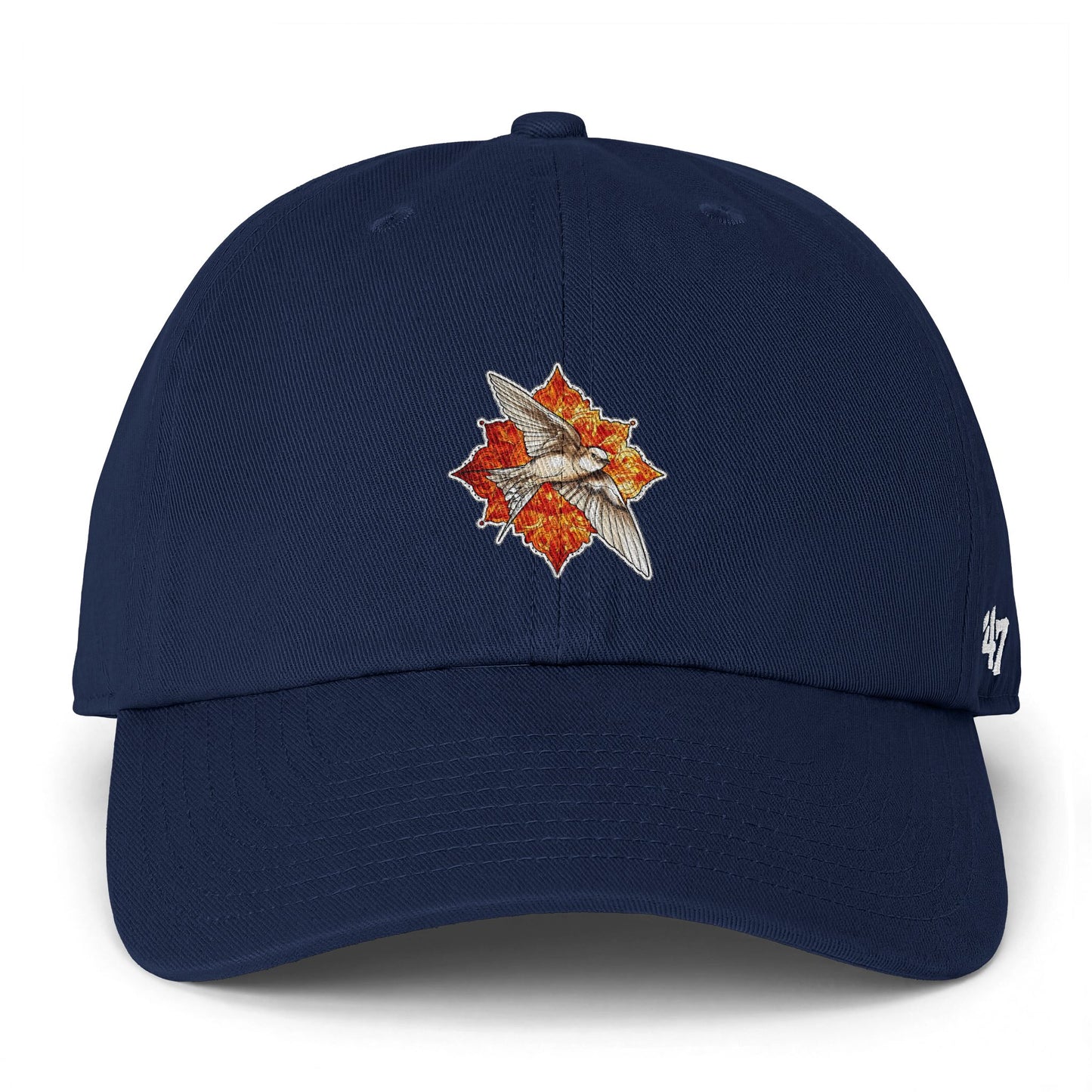 Swallow Bird Embroidered Baseball Cap — Casual Script Hat for Everyday Wear