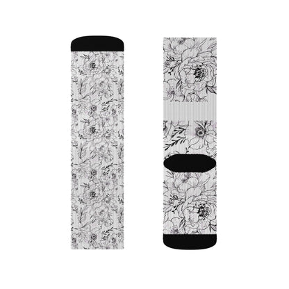 Peonies Tattoo Artwork - Socks