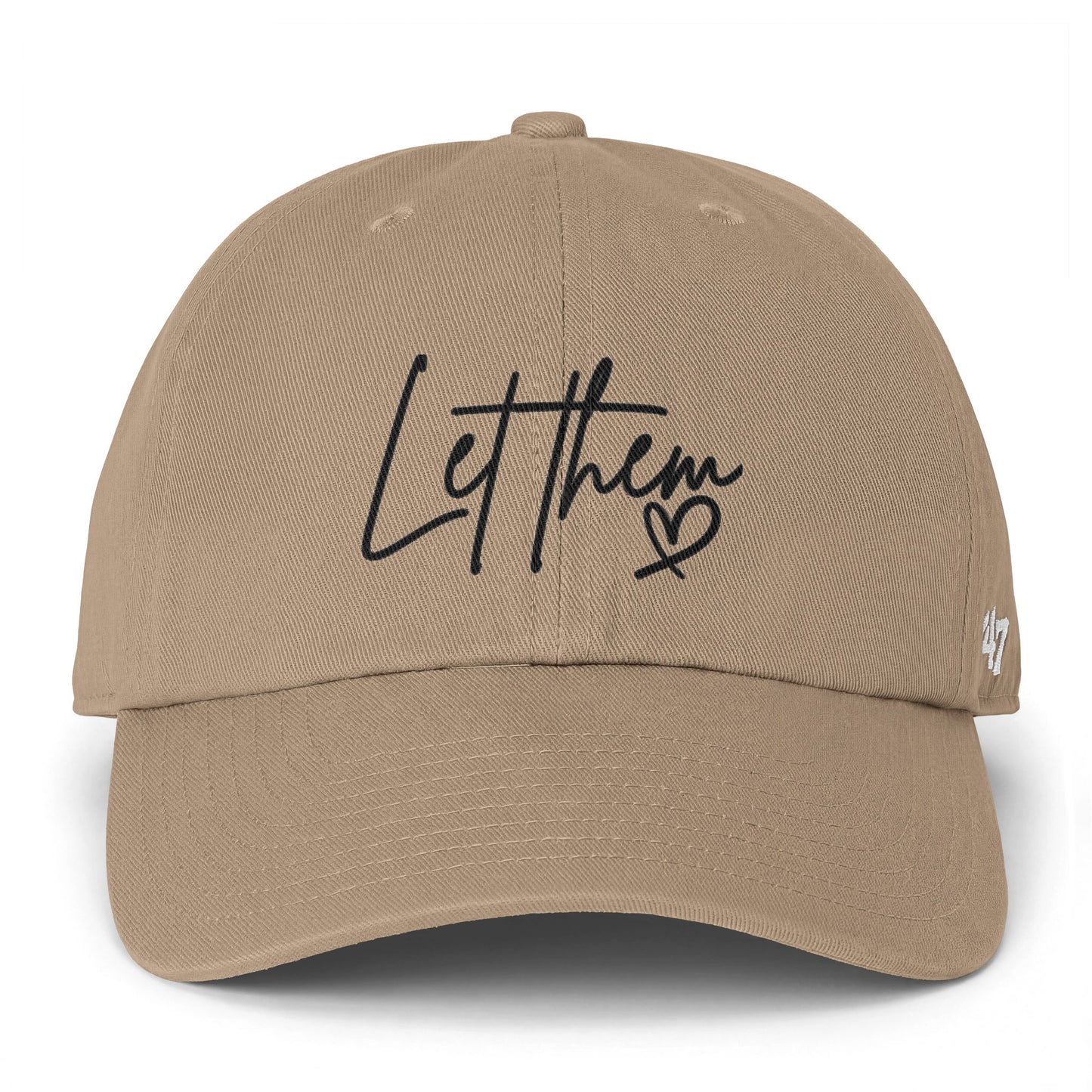 Let Them Heart Embroidered Baseball Cap — Casual Script Hat for Everyday Wear