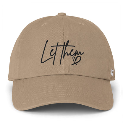Let Them Heart Embroidered Baseball Cap — Casual Script Hat for Everyday Wear