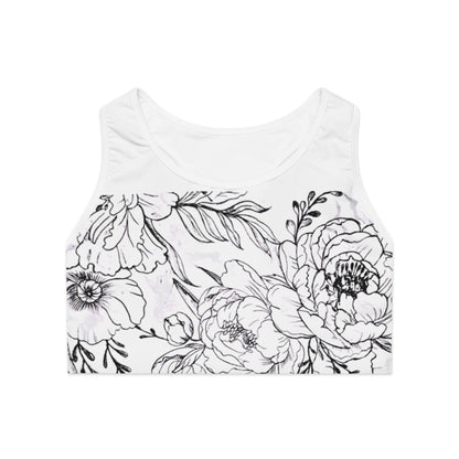 Peonies Tattoo Artwork - Sports Bra