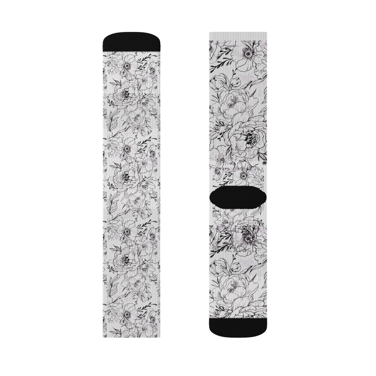 Peonies Tattoo Artwork - Socks