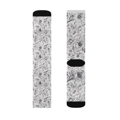 Peonies Tattoo Artwork - Socks