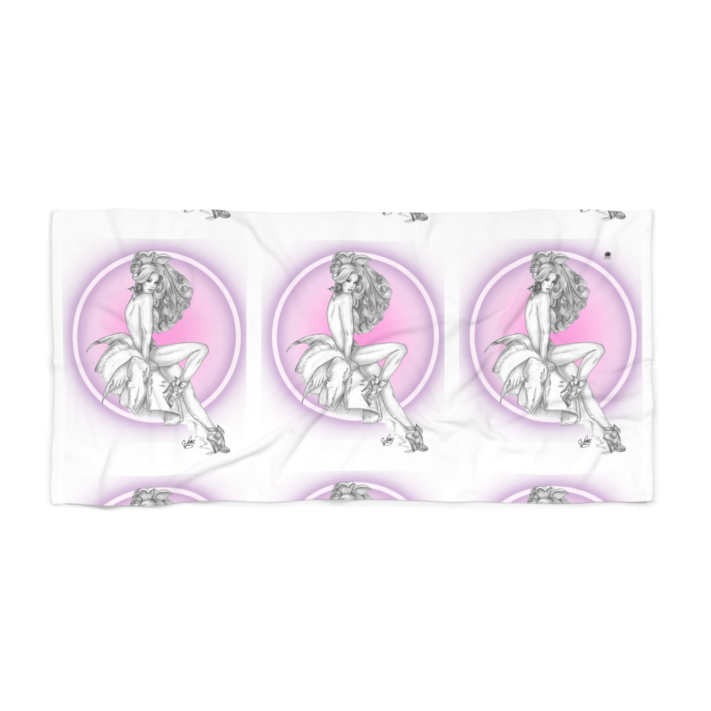 Pretty Bunny Vintage Artwork - Beach Towel