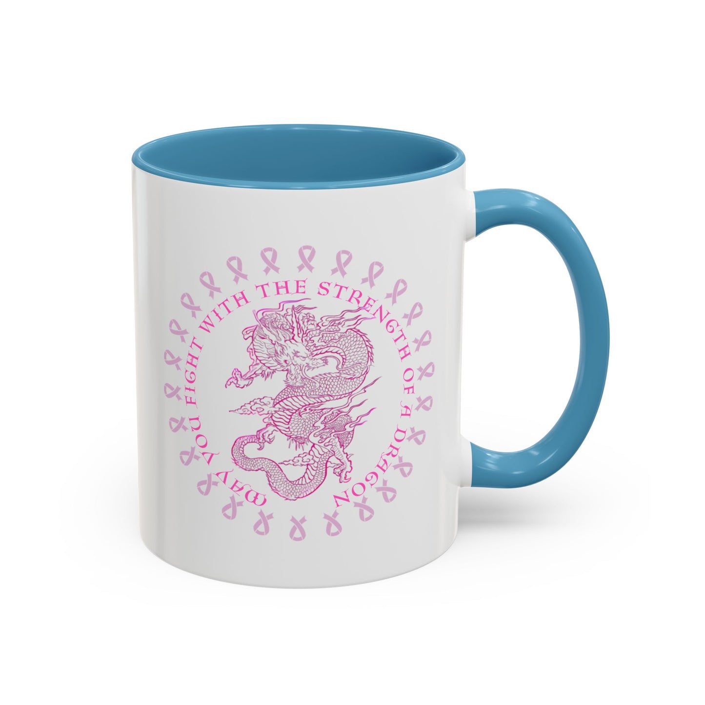Dragon Strength - Mug, 11oz and 15oz, Pink design 3 COLORS Black, Light Blue, Purple