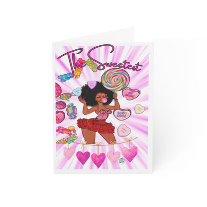Candy Girl Tattoo Design - The Sweetest Valentine Greeting Card — Cute Candy Girl Design (Pack of 1/10/30/50)