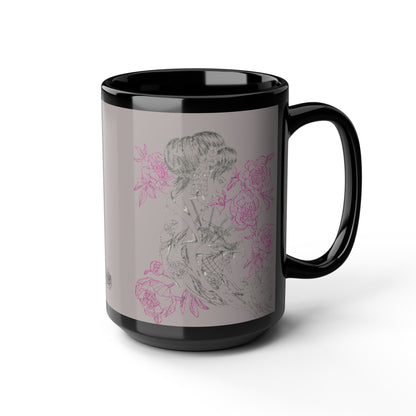 Flowing Geisha Tattoo - Coffee Mug — 11oz & 15oz - Choose Background Color