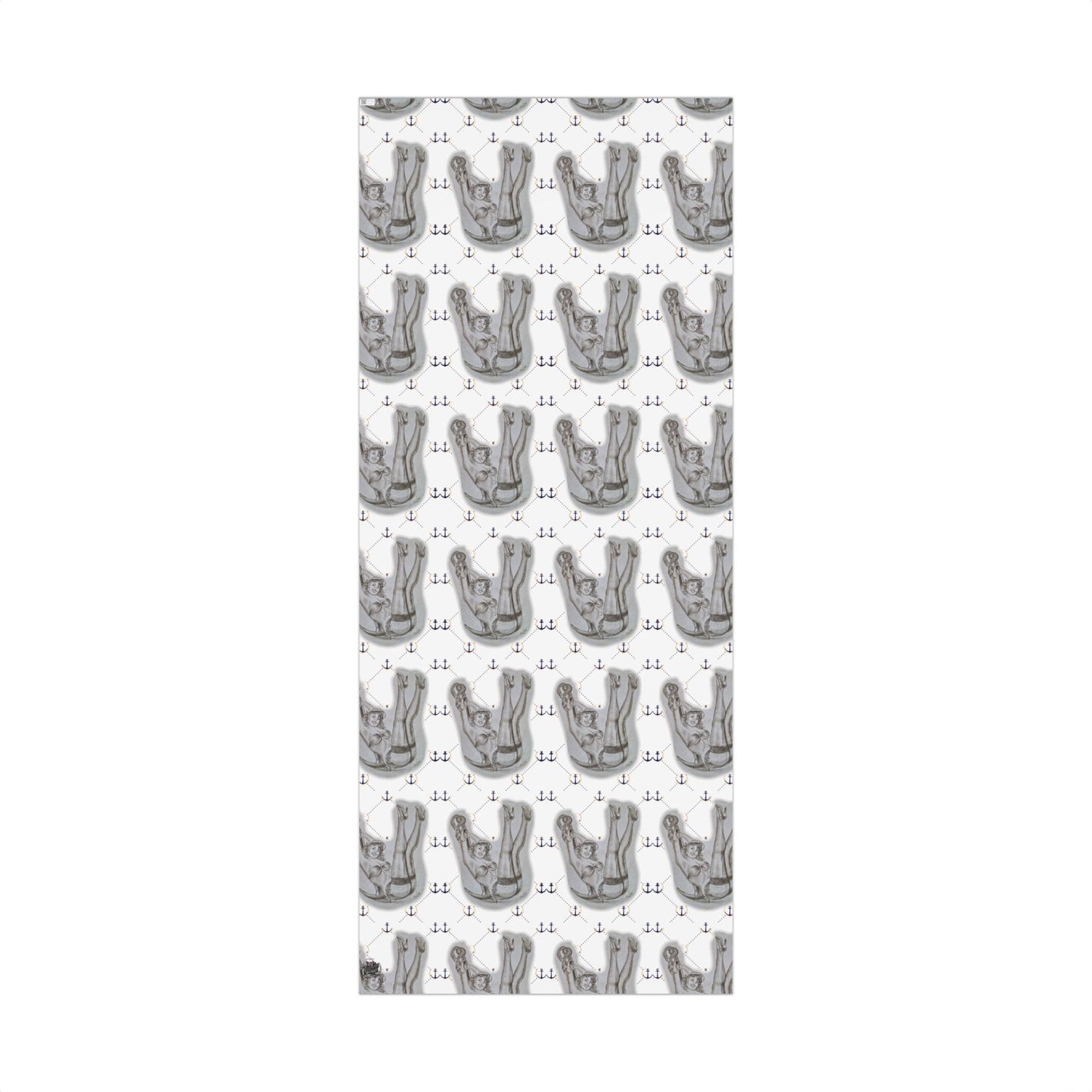 Vintage Sailor Girl Artwork Gift Wrap Paper — Nautical Retro Wrapping Sheets