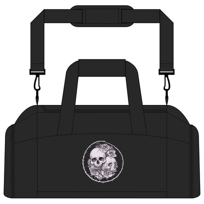 Roses Skull Pair - Gym Bag — Floral Skull Duffle for Gym, Travel & Fitness