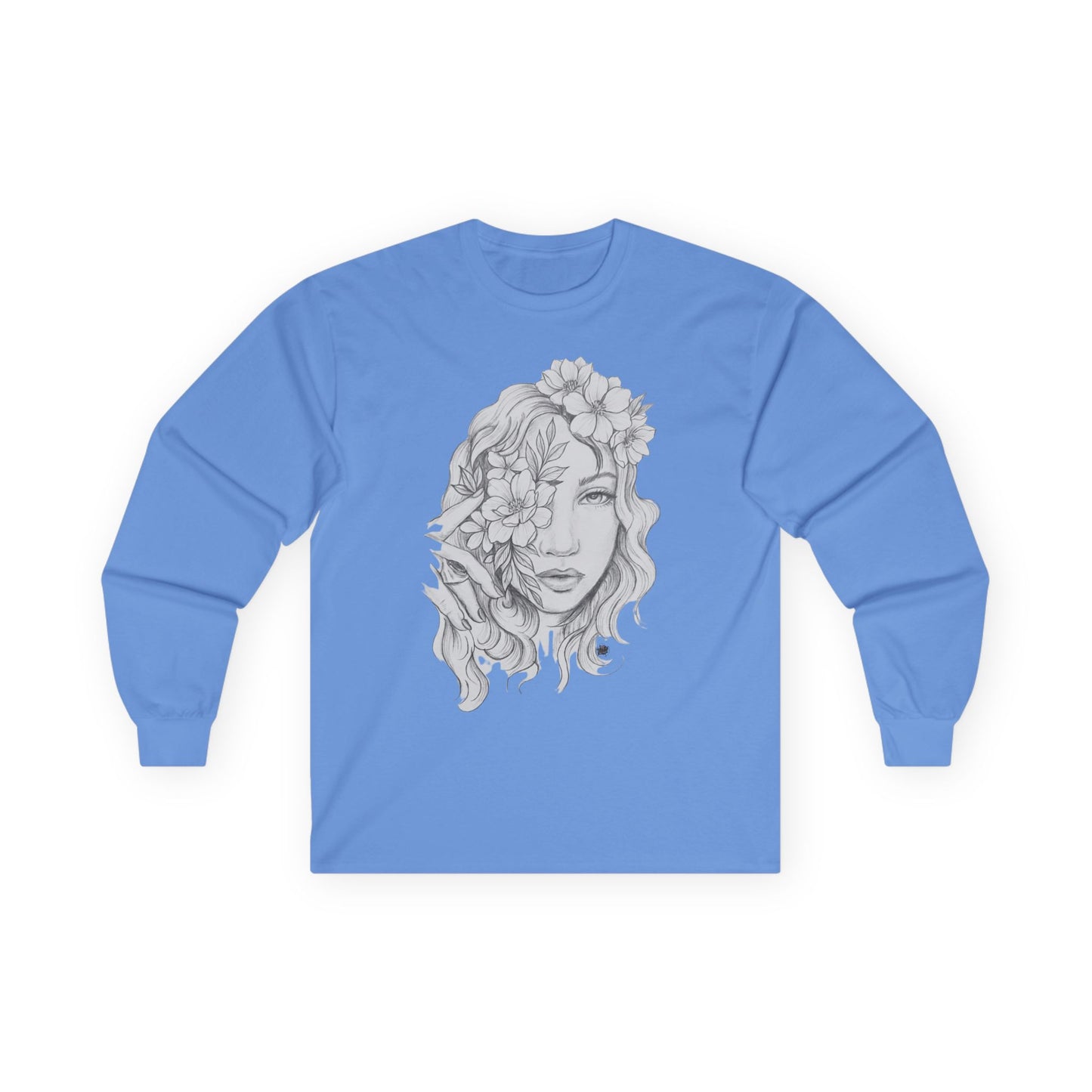 Flower Child Tattoo Artwork - Long Sleeve Ultra Cotton T-Shirt