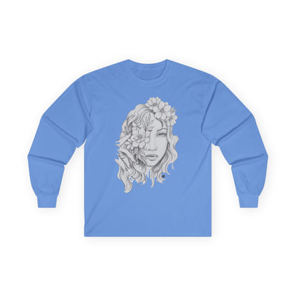 Flower Child Tattoo Artwork - Long Sleeve Ultra Cotton T-Shirt