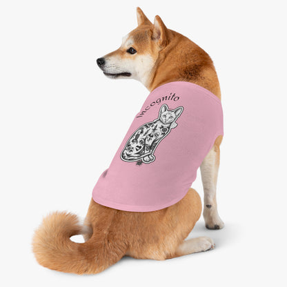 Incognito Tattoo Cat Pet Tank Top — Funny 'Incognito' Graphic Tank for Large Dogs
