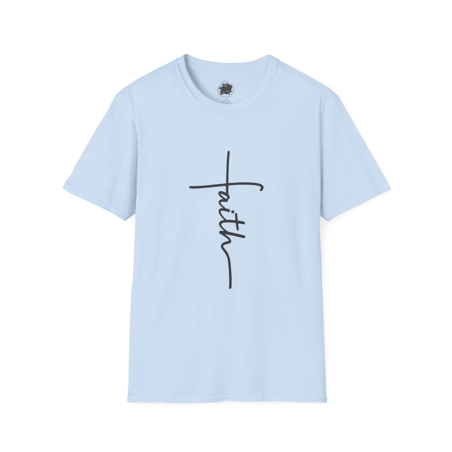 Faith Script T-Shirt — Minimal Line Tattoo Design