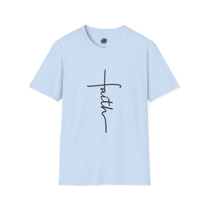 Faith Script T-Shirt — Minimal Line Tattoo Design