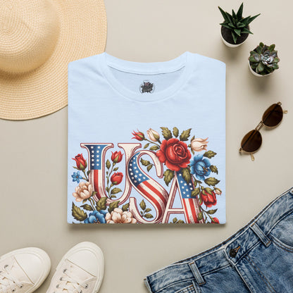 Floral USA 250th T-Shirt — Happy Birthday America