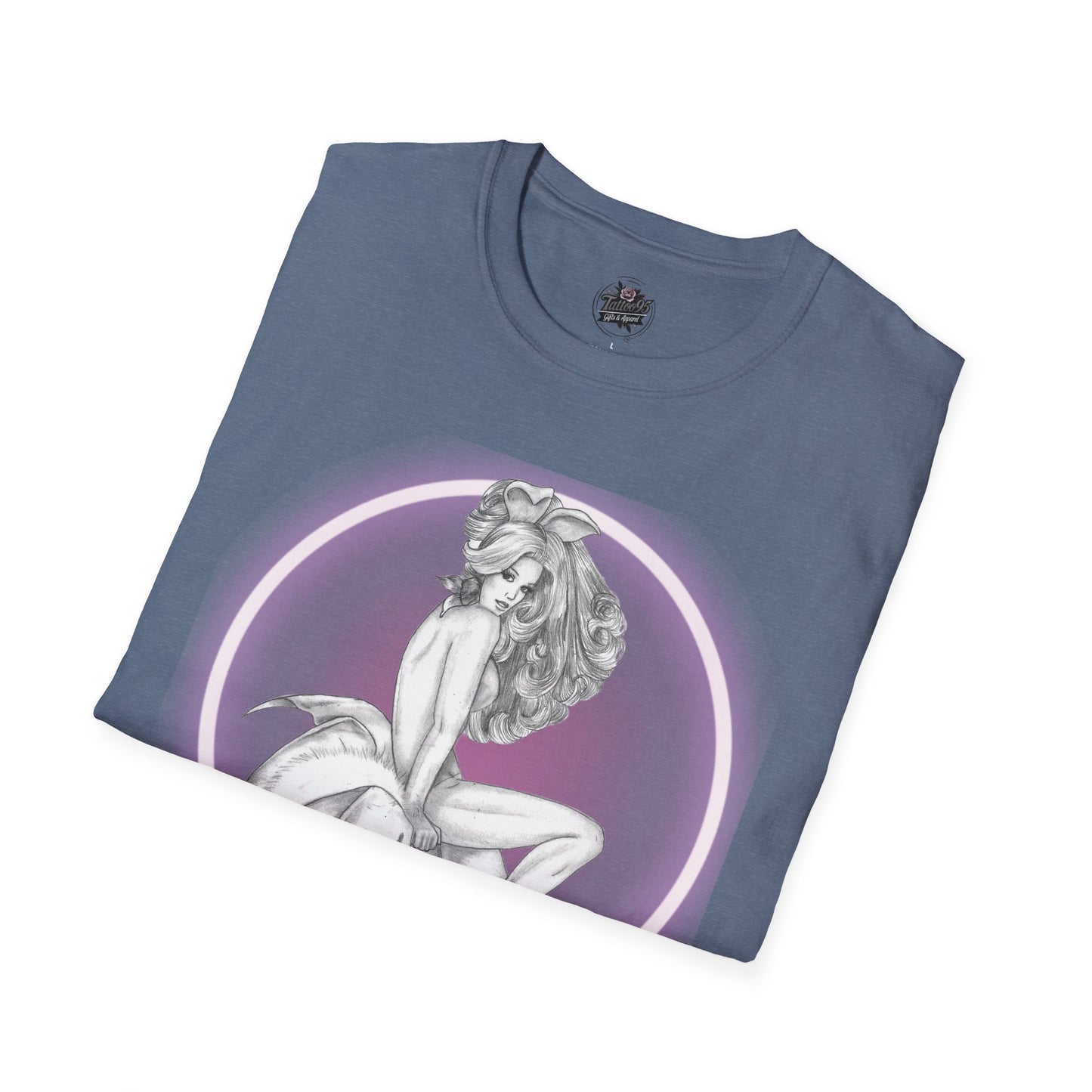 Pretty Bunny Vintage Artwork - Unisex Soft-Style T-Shirt