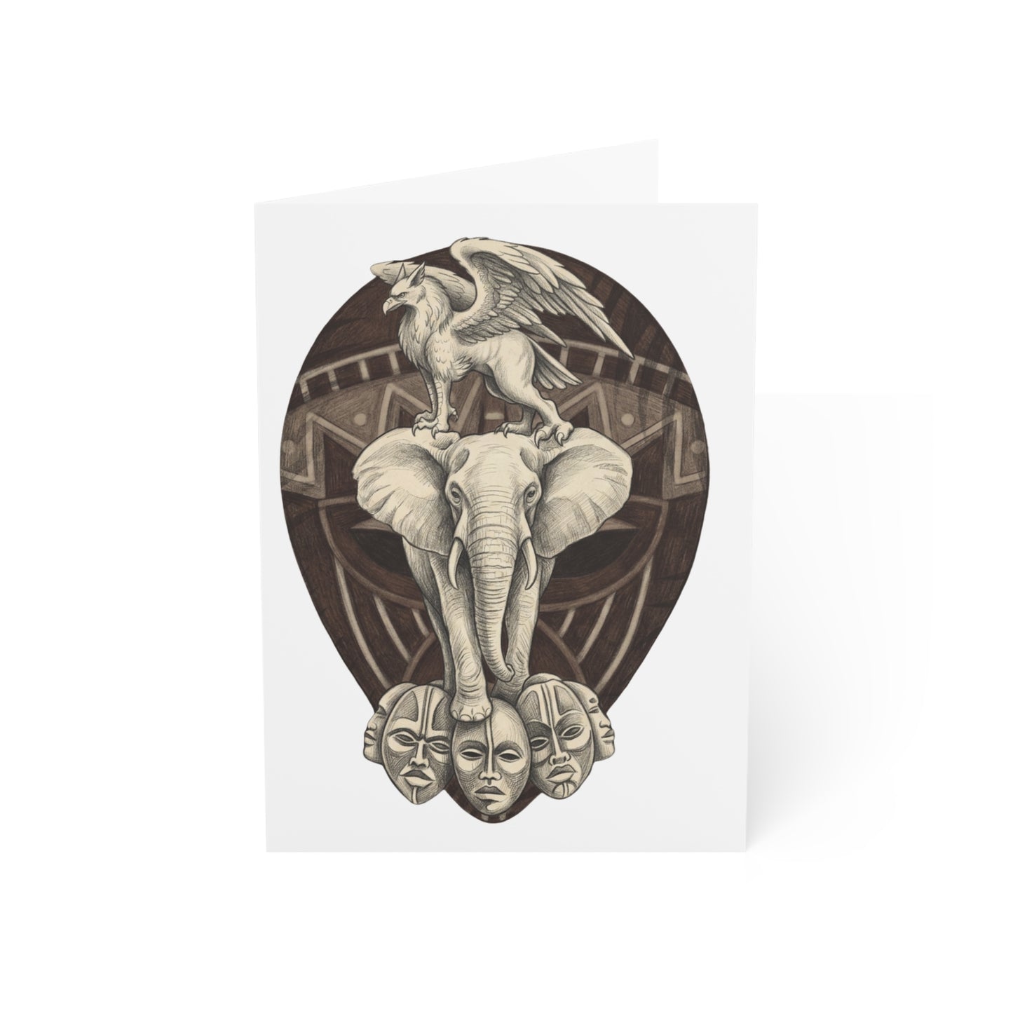 African-Inspired Totem Tattoo Greeting Card (Pack of 1/10/30/50)