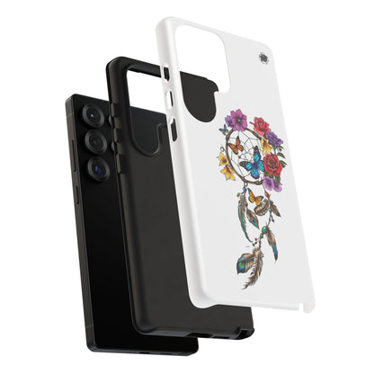 Dreamcatcher &  Butterflies White — Tough Galaxy S10-S25 Series Protective Cover