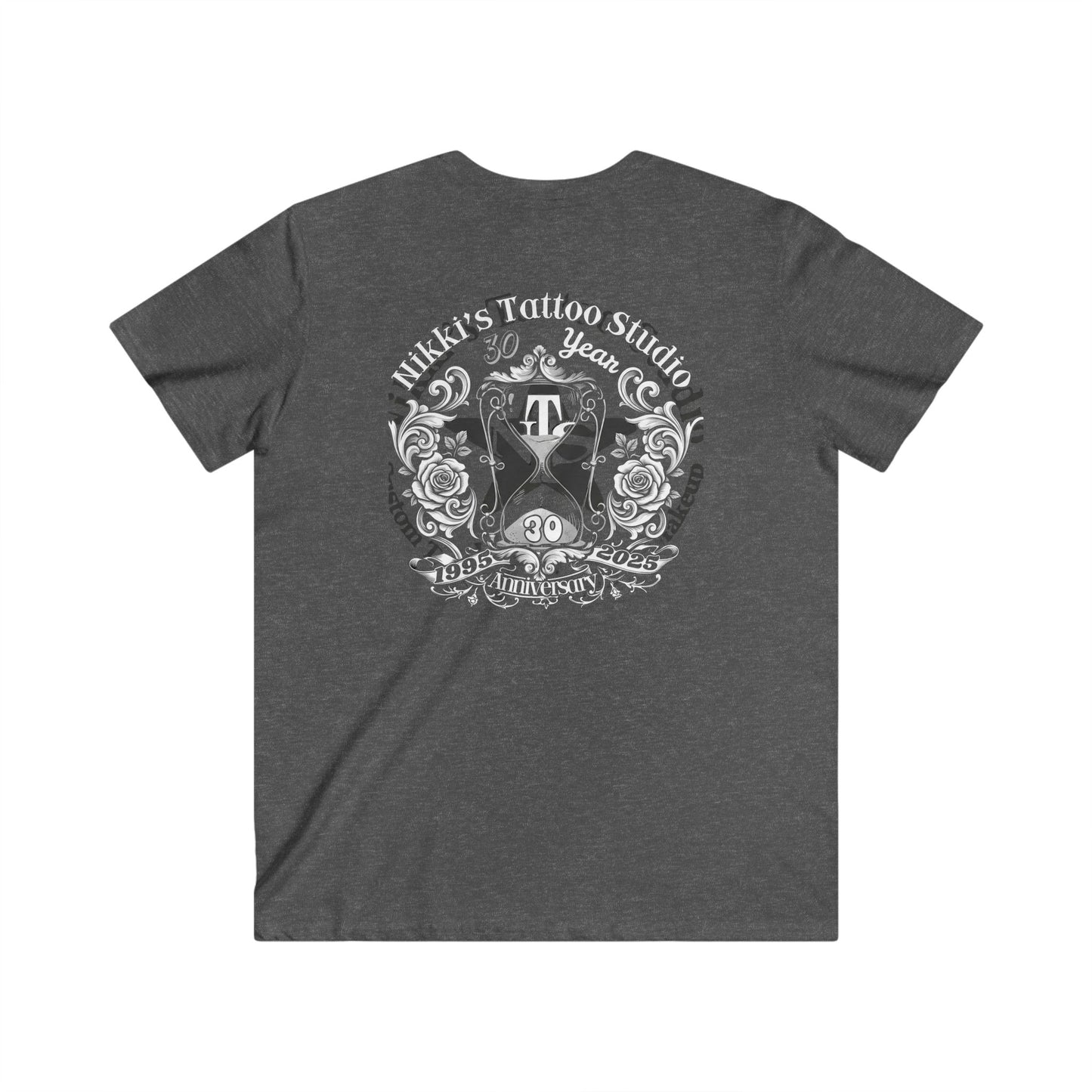Nikki's Tattoo Studio 30th Anniversary Skull & Snake V-Neck Tee