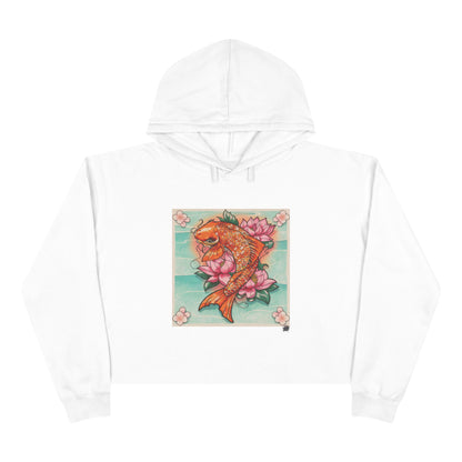 Girly Koi Pink Lotus Tattoo - Crop Hoodie (6 Colors) -- Original Tattoo Artwork