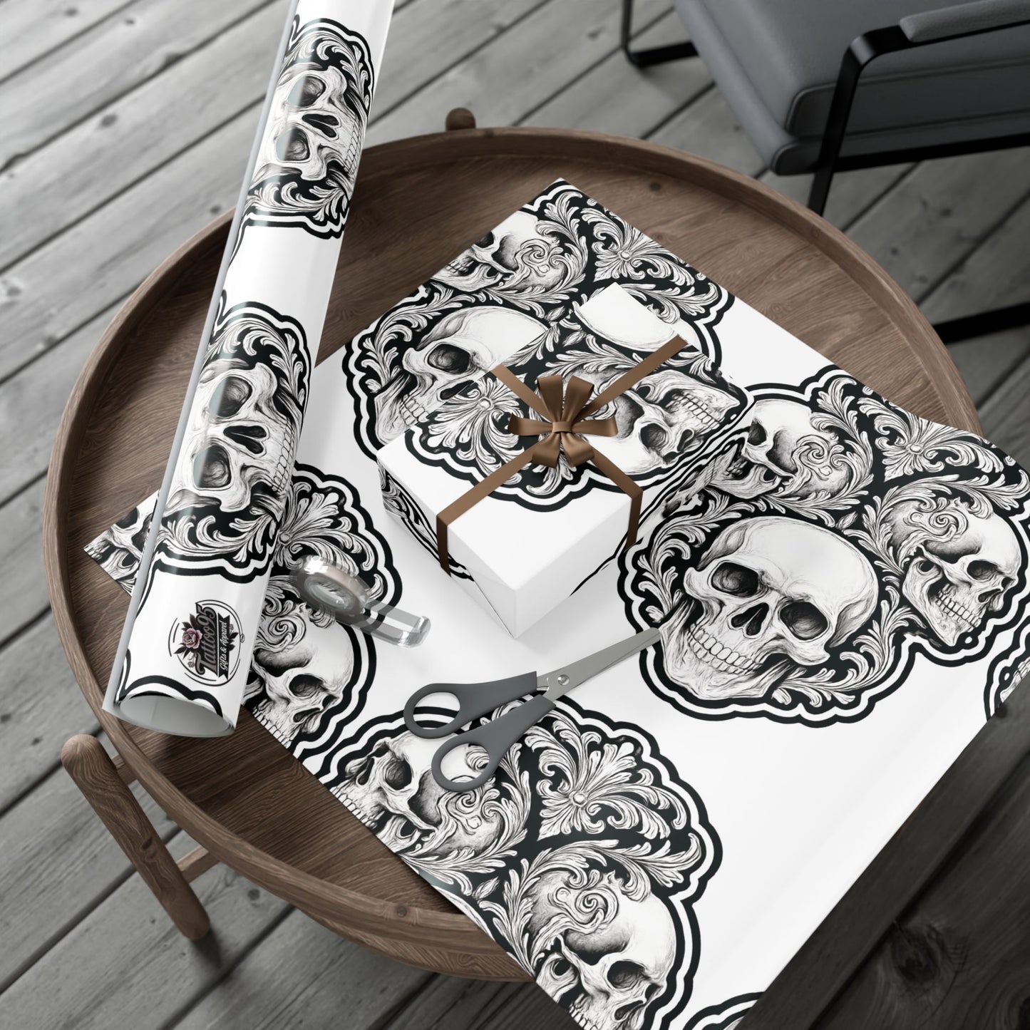 Skulls Filigree - Gift Wrapping Paper
