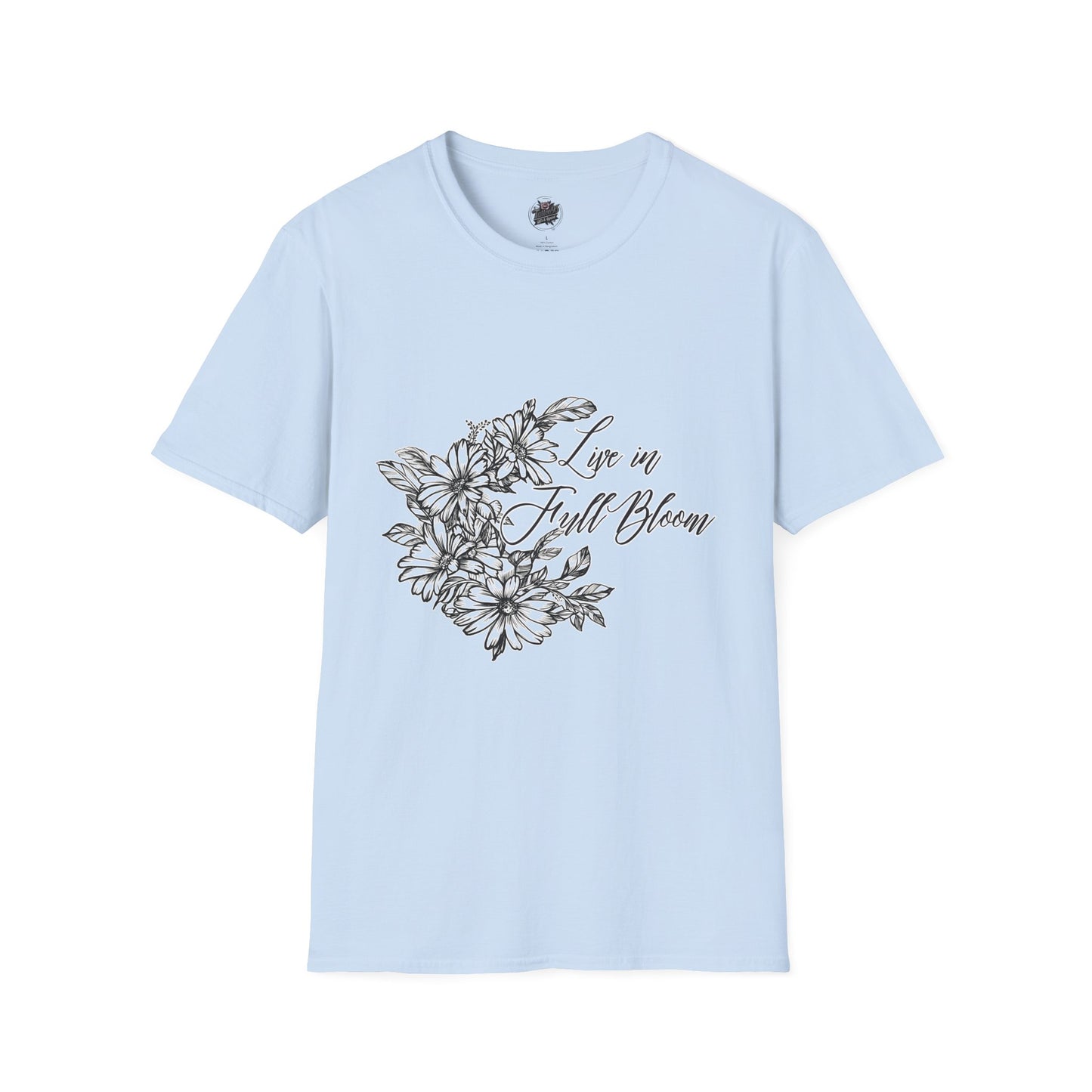 Live in Full Bloom - Floral Script Crew Tee