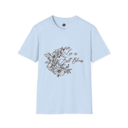 Live in Full Bloom - Floral Script Crew Tee