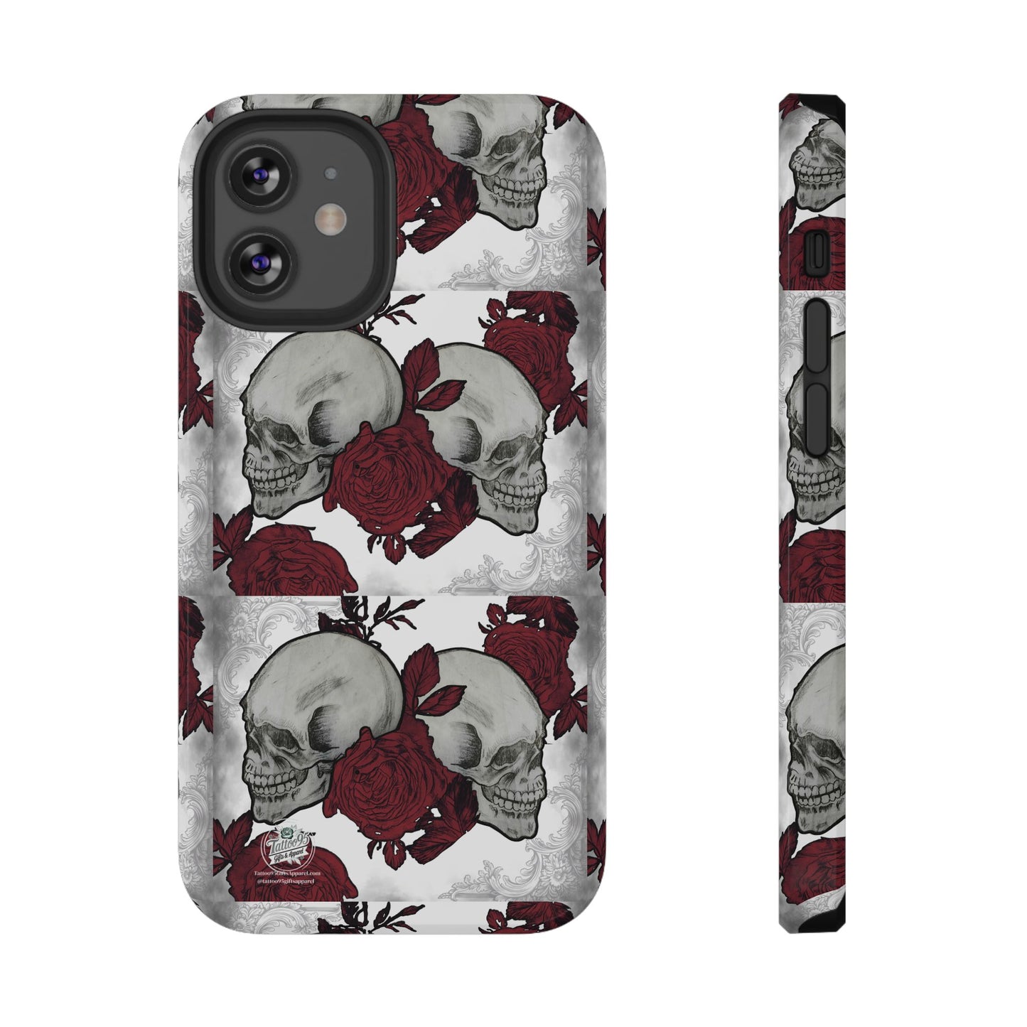 Skulls and Roses Tattoo Art - iPhone Case