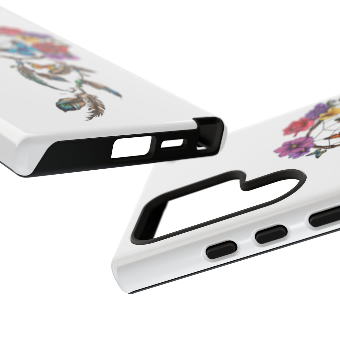 Dreamcatcher &  Butterflies White — Tough Galaxy S10-S25 Series Protective Cover