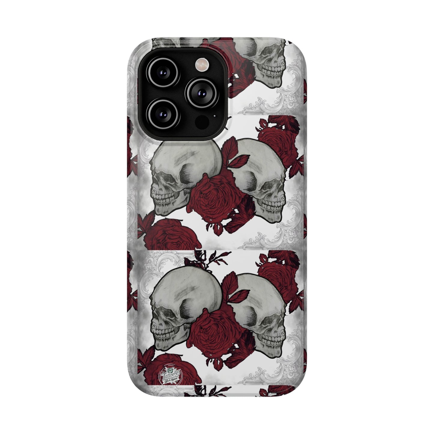 Skulls and Roses Tattoo Art - iPhone Case