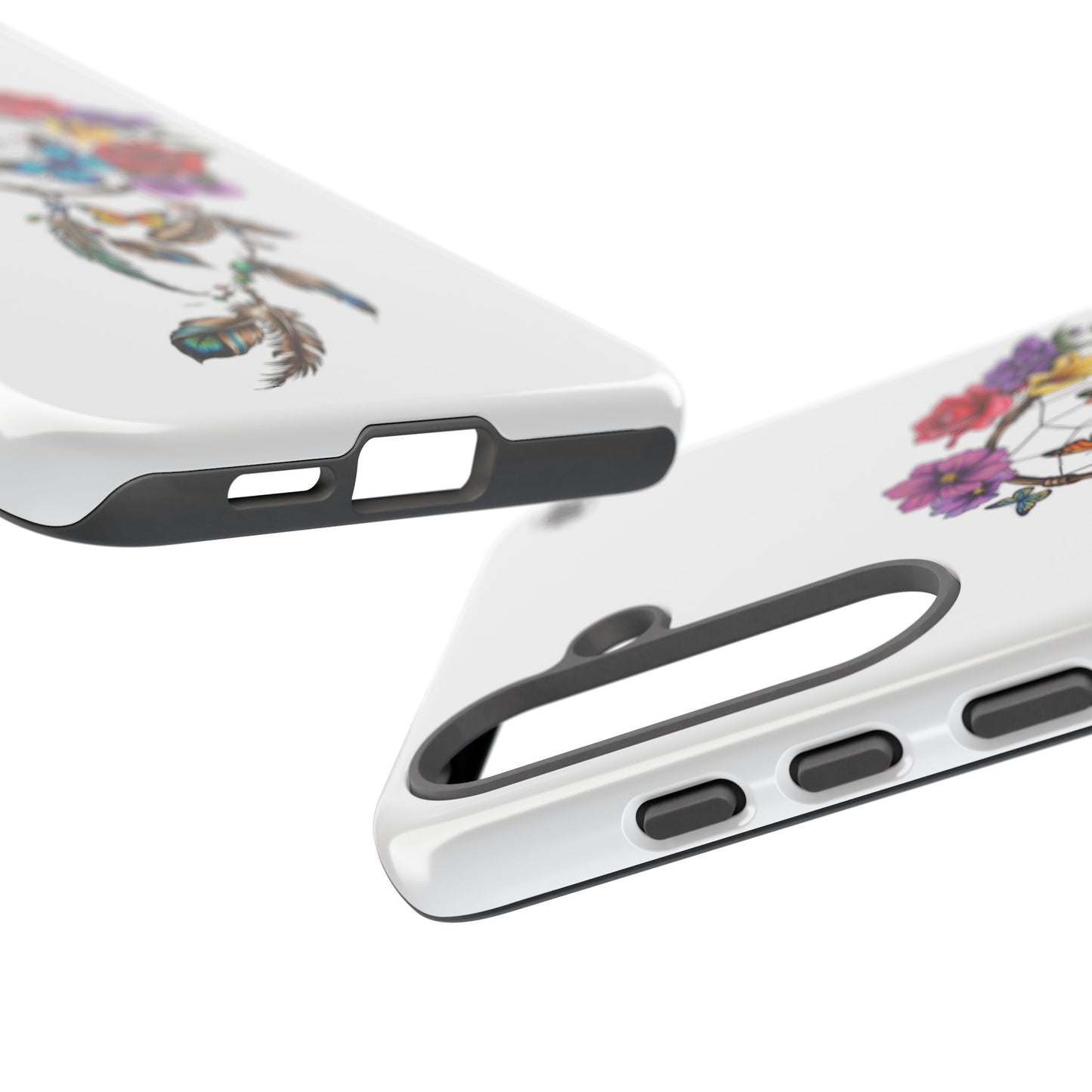 Dreamcatcher &  Butterflies White — Tough Galaxy S10-S25 Series Protective Cover