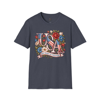 Floral USA 250th T-Shirt — Happy Birthday America