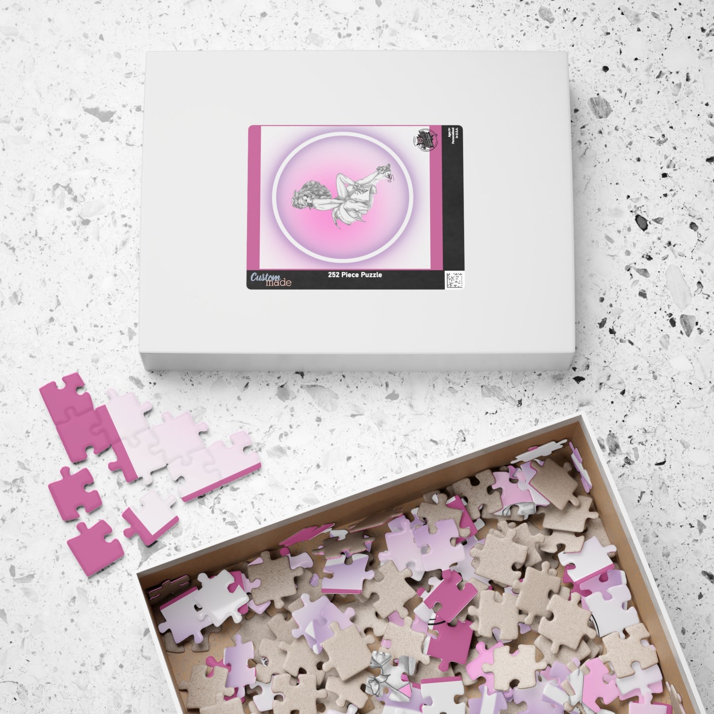 Pretty Bunny Vintage Artwork - Jigsaw Puzzle — PIECES are 110, 252 and 520 Glossy Finish