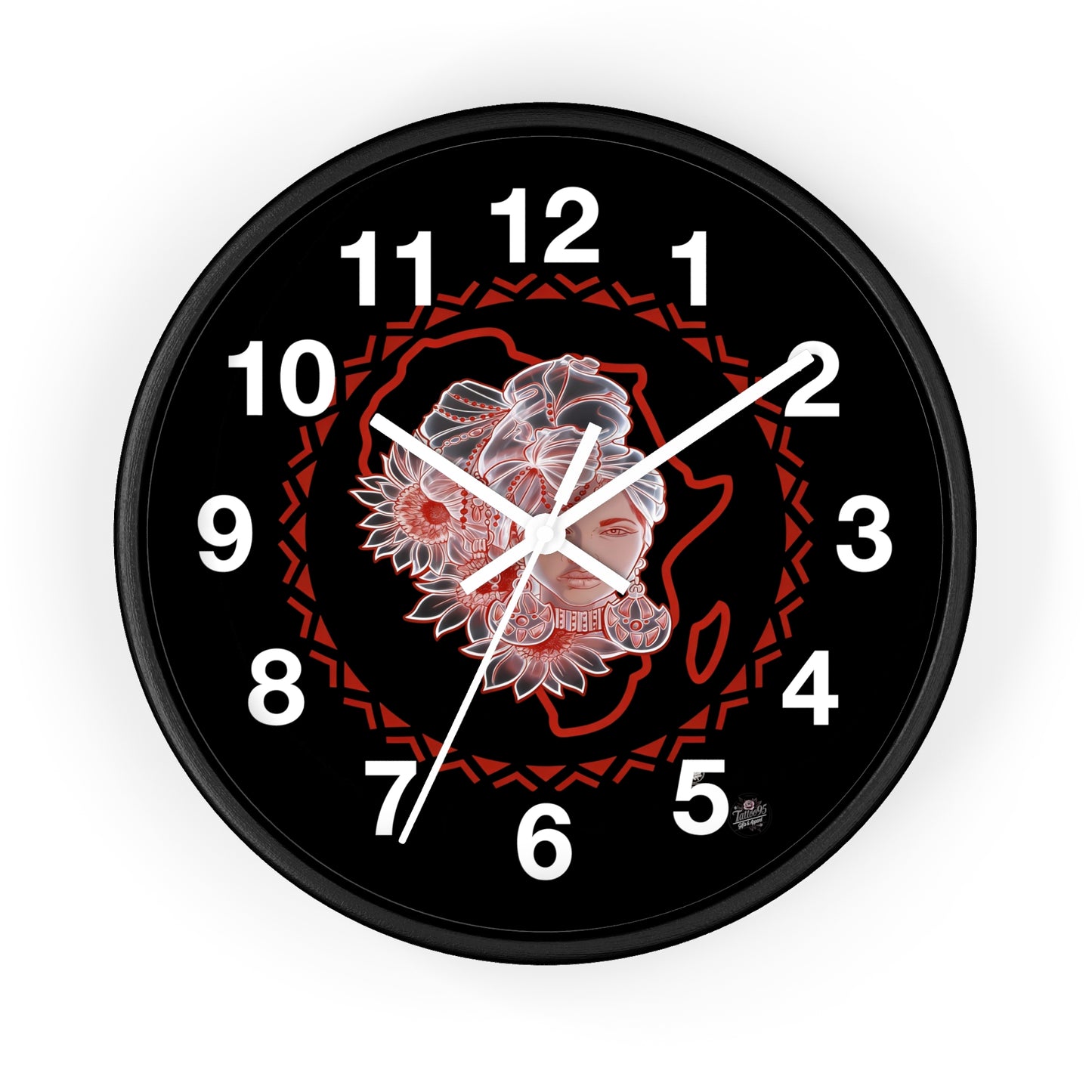 Sacred Beauty - Wall Clock Black Background
