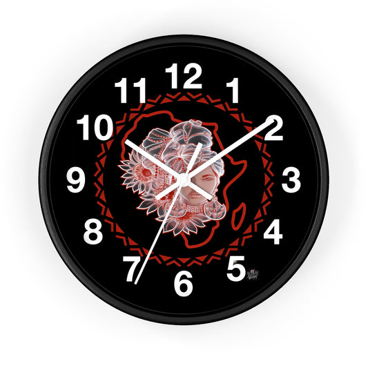 Sacred Beauty - Wall Clock Black Background