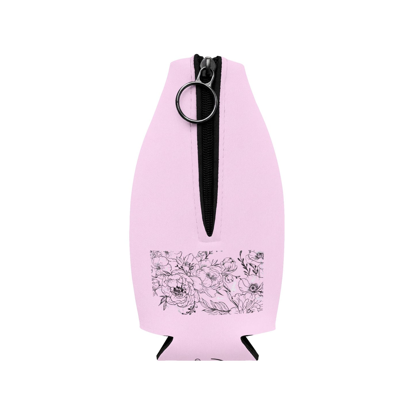 Flowing Geisha Zip-Up Bottle Cooler Sleeve — Insulated Glass Bottle Koozie for Weddings & Events