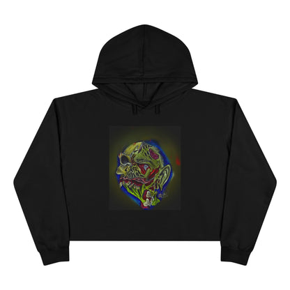 Zombie King of the Dead Cropped Hoodie — Ladies Cropped Hooded Sweatshirt
