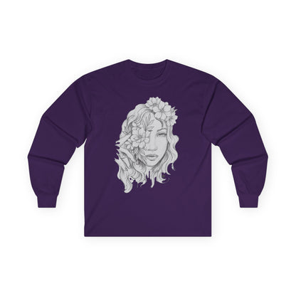 Flower Child Tattoo Artwork - Long Sleeve Ultra Cotton T-Shirt